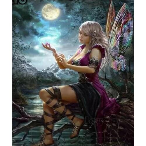 DIY Diamond Embroidery,5D Diamond Painting "Fantasy Butterfly Fairy" Diamond Mosaic Home Decor Full Rhinestone Cross Stitch