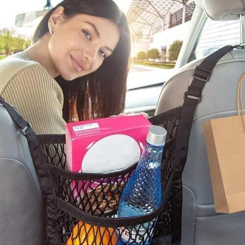 Car Auto Cargo Storage Bag Car Interior Trunk Seat Back Mesh Net Pocket Cage Purse Net Handbag Holder Car Styling Storage Bag
