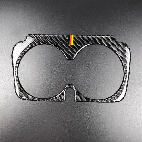 Carbon Fiber Car Central Control Water Cup Holder Cover Trim for Mercedes-Benz C GLC E Class W205 X253 W213 2015-2019