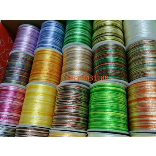 108D/2 28PCS/lot Coloured 100% Polyester Embroidery Thread Sewing Silk Threads Embroidery Line For Handmade