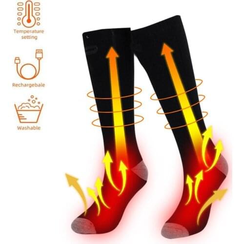 Electric Heating Socks Thermal Battery Heated Socks Winter Skiing Sport Warmer Sock Cycling Foot Warmer With 3 Gears Temperature