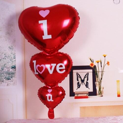 38inch(96cm) red I LOVE YOU metallic colorful foil mylar helium Balloons for Birthday wedding Party Decoration
