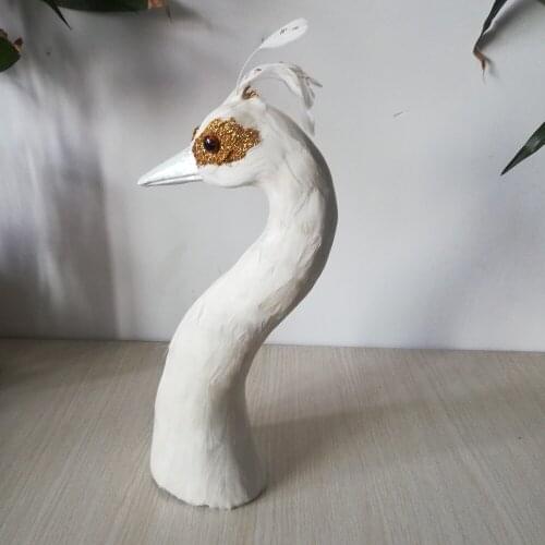 Simulation animal about 32cm white peacock head foam&feathers head hard model display stage prop,home Decoration Xmas gift b2447