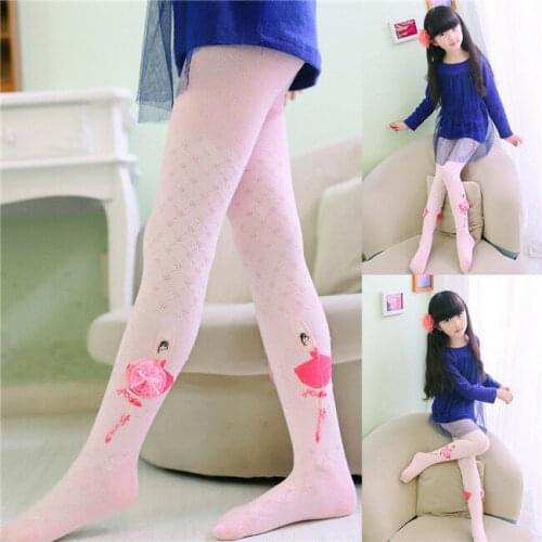 Baby Kids Girl Stockings Flower Embroidery Knitted Pantyhose Slim Tights Stockings Ballet Tights 1-10Years