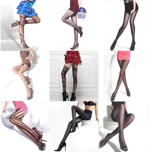 France Fashion Jacquard Patterned Tights High Quality Sexy Transparent Pantyhose Womens Stockings