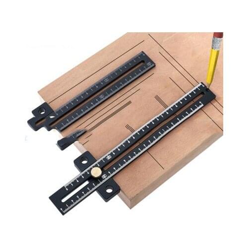 Aluminum Alloy 180/280mm Scale Metric Measure Scribing Ruler T Shape Woodworking Carpentry Marking Tool