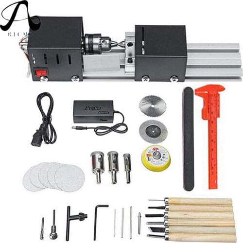 Mini Tower Machine Wood Lathe DIY Woodworking Miniature Buddha Pearl Lathe Grinding Polishing Beads Wood Work Drill Rotary Tool