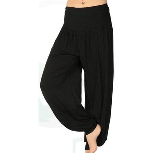 Fashion Loose Women Modal Long Pants Harem Dancing Trouses Wide Belly Dance Comfy Boho Fitness Harem Pants
