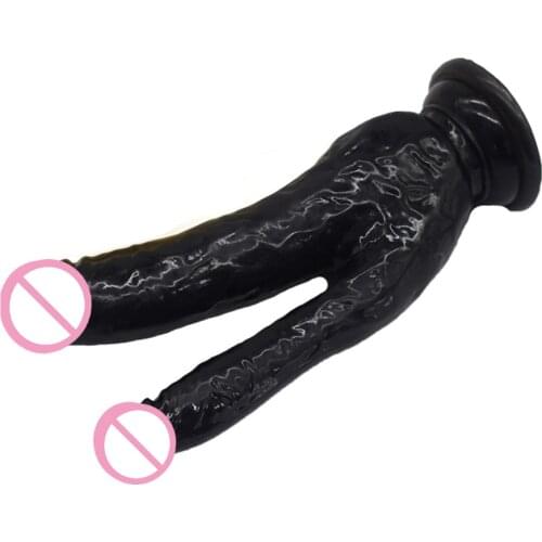 NNSX Skin Feeling Adult Toy With Double Glans Realistic Penis Anal Plug Suction Cup Sex Products For Masturbation Sexy G Spot