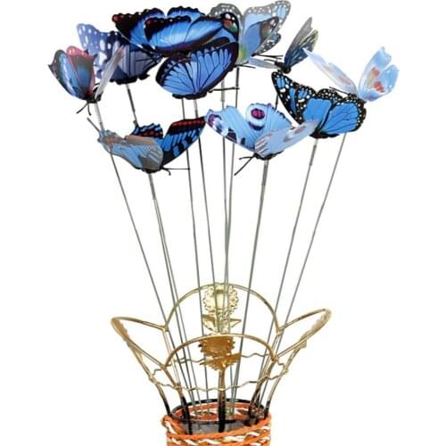 New 10Pcs/Set Simulation Butterfly Stick Outdoor Garden Flower Pot Decor Ornament Statue Sculptures