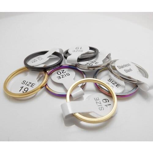 Wholesale 100 pcs 2mm fashion Mixed colors inner arc Stainless steel Ladies Rings