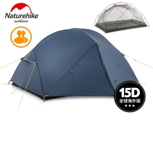 NaturehikeMongar 2 Camping Tent Double Layers 2 Person Waterproof Ultralight Dome Tent Blue