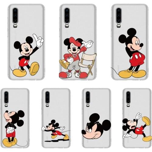 Funny Mickey Mouse Lovely Anime Transparent Clear Phone Case For Huawei Honor 20 10 9 8A 7 5T X Pro Lite 5G Etui Coque Hoesje