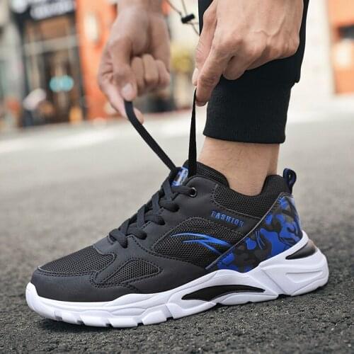 Plus Size Summer Massive Mens Sports Shoes Running Tennis Men Sport Shoes Mens Shoes Sneakers Black Blue Tennis Original E-1318