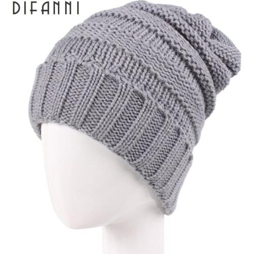 Difanni Skullies Beanies Winter Hat Elastic For Women Warm Hat Fashion Knitting Warm Cap Warm Hat Cap Casual Fashion Winter Hat