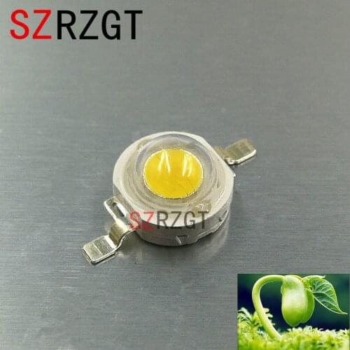 SZRZGT 10-100pcs 1W 30mil 350mA / 3W 45mil 700mA White Full Spectrum 380~780nm LED Diodes Light For Plant Grow Light