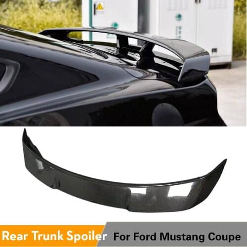 Rear Trunk Spoiler Boot Lip Wing For Ford Mustang Coupe 2015 - 2019 Rear Spoiler Carbon Fiber / ABS Glossy Black