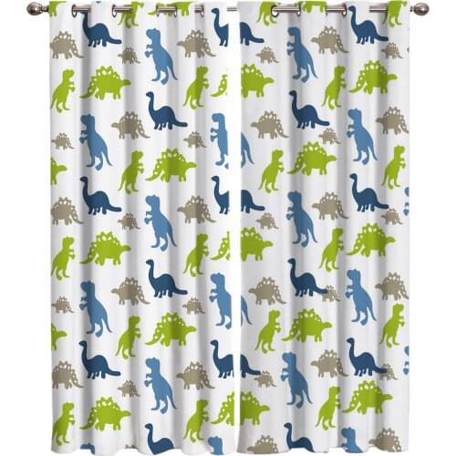 Cartoon Dinosaur Window Treatments Window Curtain for Living Room Kids Room Bedroom Home Decor