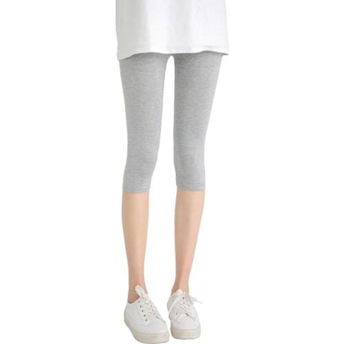 YGYEEG Women Legging Black Capri Leggings Fitness Sporting Pants Mid-Calf Spandex High Waist Stretch Skinny Free Size Trousers