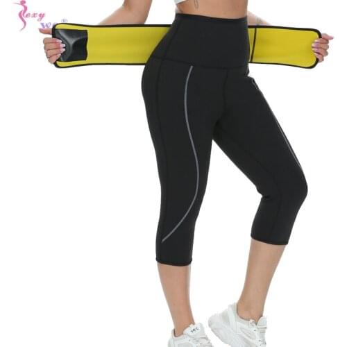 SEXYWG Neoprene Sanna Slimming Legging for Women Waist Trainer Control Panties Body Shaper Shapewear Weightloss Belly Wrap