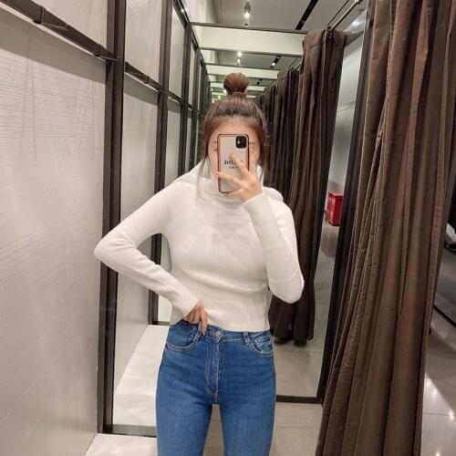 Woman Sweaters Clothes Casual White Turtleneck Knitted Pullovers Warm Long Sleeve Mujer Suéteres Femme Chandails Kobieta Swetry