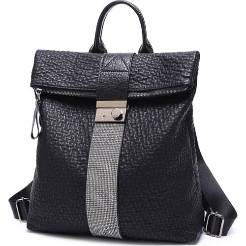 Women Genuine Leather Backpack Casual Female Chest Bag Sac a Dos Travel Ladies Bagpack Mochilas School Bags For Girls C1847