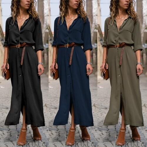 Women Summer V Neck Boho Party Beach Dress Woman Solid Color Long Maxi Dresses Ladies Holiday Casual Sundress Female Clothes