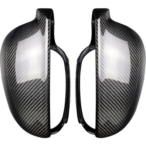 1 Pair Carbon Fiber Rearview Side Mirror Cover Caps For Golf 5 MK5 2003-2009 Car Side Mirror Shell Replacement Style
