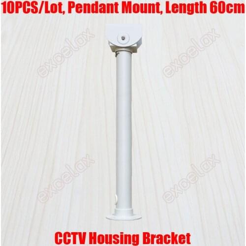 10PCS/Lot 60cm Length Pendant Mount CCTV Housing Bracket Ceiling Stand Security Camera Aluminum Alloy Cable Protection Support