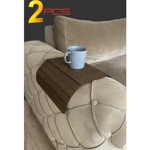 2PCS Wooden Side Table Sofa Edge Portable Nordic American Service Coffee Table Sofa Tray Foldable Furniture Home Living Room