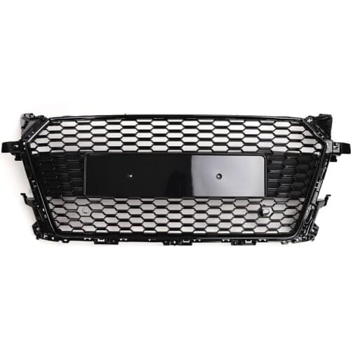 Front Sport Hex Mesh Honeycomb Hood Grill Black for Audi TT/TTS 8S Gloss Black for TTRS Style 2015 2016 2017 2018 Car Styling