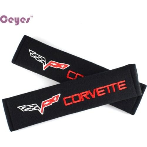 Ceyes Excellent Car Styling Fit For Corvette Guitar C4 C5 C6 C7 Auto Seat Belt Cover Shirt Car Shoulders Accessories Car-Styling