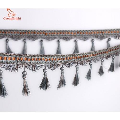 CHENGBRIGHT 10 Meters 10CM Long Polyester Lace Tassel Flower Curtain Cloth Lace Wedding Accessories Accessories Textile Tassels