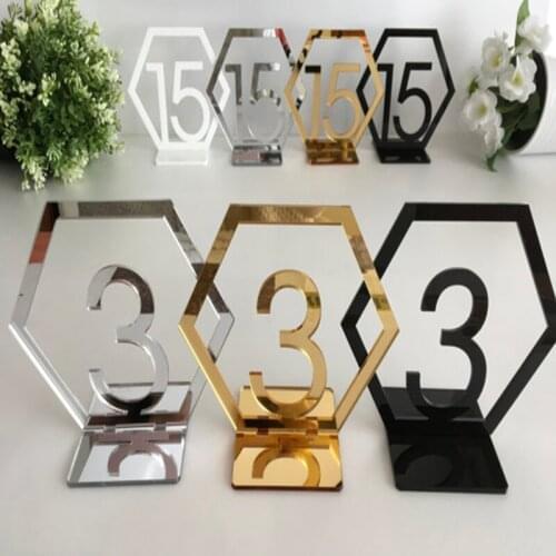 Custom Order Black Acrylic Hexagon Table Numbers 40pcs/lot