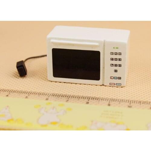 G05-X149 children baby gift Toy 1:12 Dollhouse mini Furniture Miniature woodenWhite Microwave 1pcs