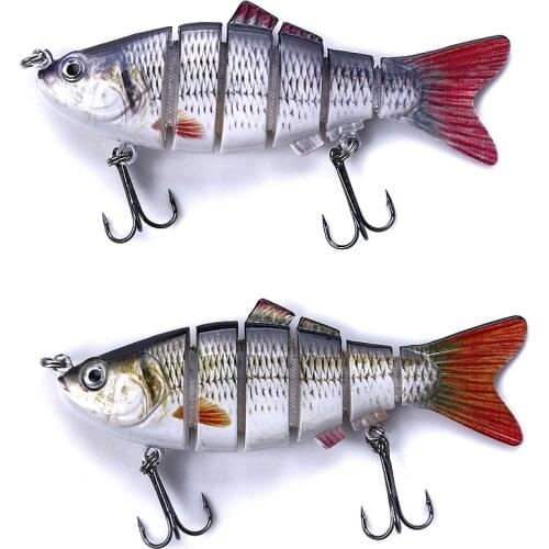 HENGJIA 2PCS Mixed Color Jointed Fishing Lure 10CM-18G 6 Sections Swimbait Isca Artificial Lure Fishing Tackle Fishing Wobbler