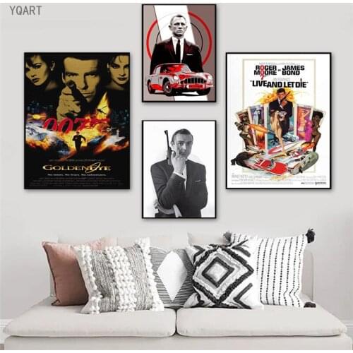 Bond James Canvas Paintings Posters and Prints Wall Art Pictures Decoration Home Decor Cuadros Lienzos Cuadros Decorativos