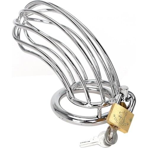 Cock Cage Sex Toys for Men Lockable Male Chastity Device Stainless Steel Penis Cock Ring Sleeve Lock Sex Products