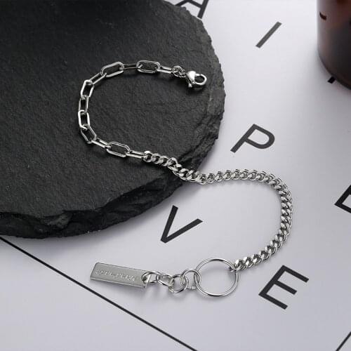 Mewanry 925 Sterling Silver Couples Bracelet New Trend Punk Rock Geometry Stitching Chain Party Jewelry Birthday Gifts Wholesale