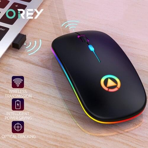 2.4G Silent Wireless Mouse 1600DPI RGB LED Backlit Gaming Mouse For Macbook Lenovo Xiaomi Computer Mause Notebook PC Gamer Mouse