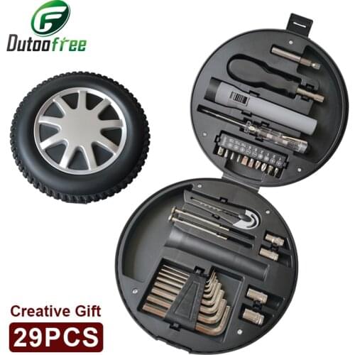 29PCS/Set Tire-shaped Tool Set Pliers Wrench Screwdriver Set Multi-function Hand Tool Household Maintenance Tool Car Repair Tool