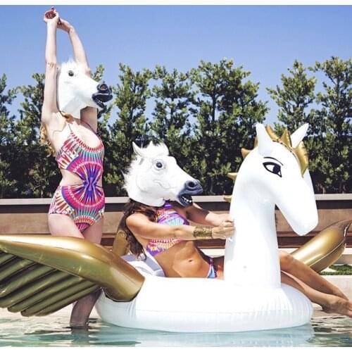 Gaint "Unicorn" Inflatable Mattress "Pegasus" Pool Float Toy Sunbathe Beach Mat Air Pad Buoy Swimming Ring Circle Party Toys