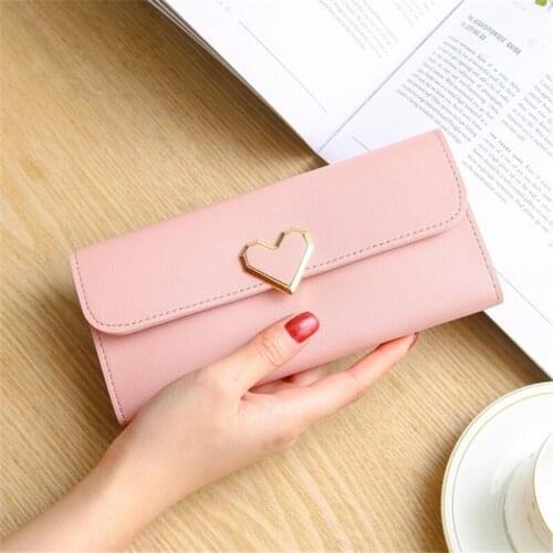New Women Long Wallets Luxury Love Heart Purses For Ladies Girl Money Pocket Card Holder Female Clutch Bag