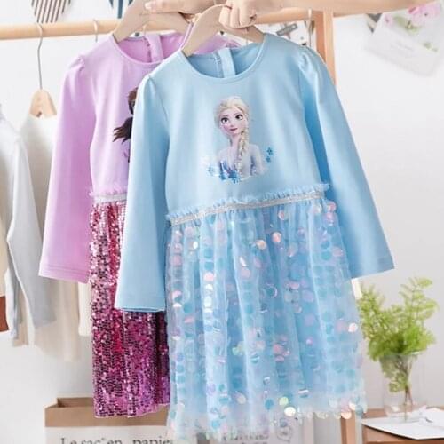 Girls' Clothing Dresses Cartoon Elsa Dresses Performance Costume Dresses Toddler Baby Girls Tutu Dresses Birthday Party Dresses