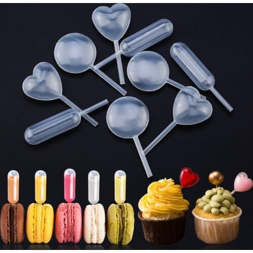 50pcs Jelly Mousse Pipette Milkshake Disposable Macaron Straw Cupcake Ice Cream Injector Baking Tools Dropper