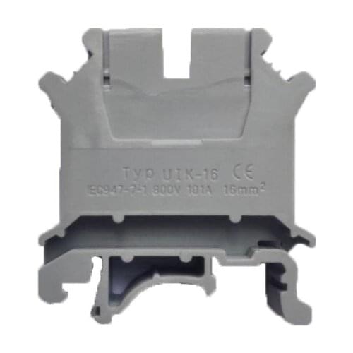 Plastic High Temperature Resistant UIK-16 Screw Terminal Blocks Voltage Wiring 16mm ², Rail Mounting