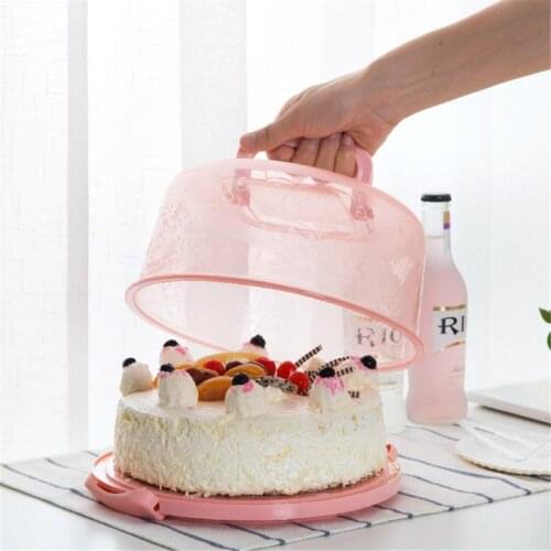 Plastic Round Cake Box Carrier Birthday Wedding Kitchen Baking Container Holder Cake Box Cupcake Dessert Tray Kitchen Tool