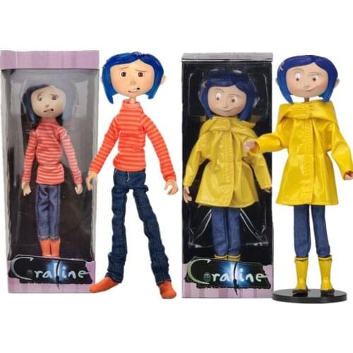 Striped Sweater Figure Coraline The Secret Door Coraline y la Puerta Secreta Raincoat Take Off Action figure Toys Doll