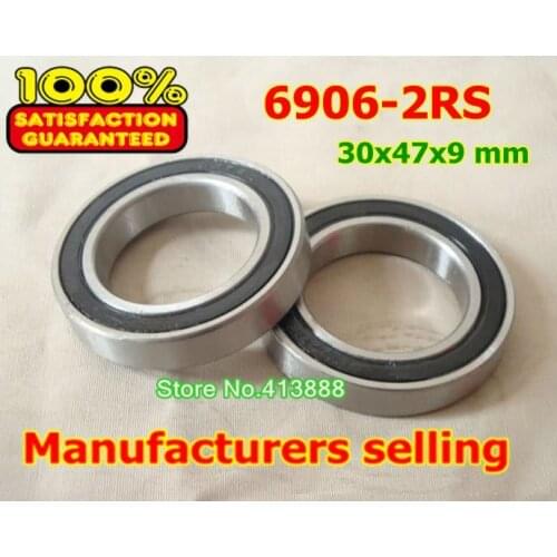 100pcs free shipping The Rubber sealing cover Thin wall deep groove ball bearings 6906-2RS 30*47*9 mm