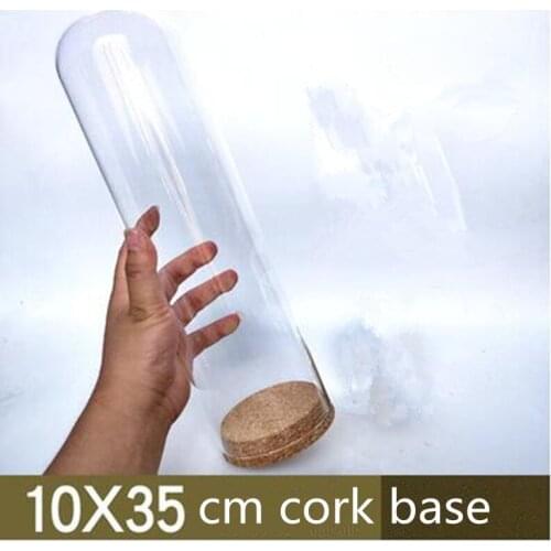 10*35cm Cork Base Glass Dome Home Wedding Decoration Diameter=10cm Diameter=35cm Glass Cover Vase Friend Gift